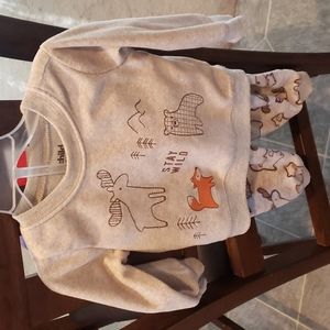 Baby sweater and sweat pants forest themed